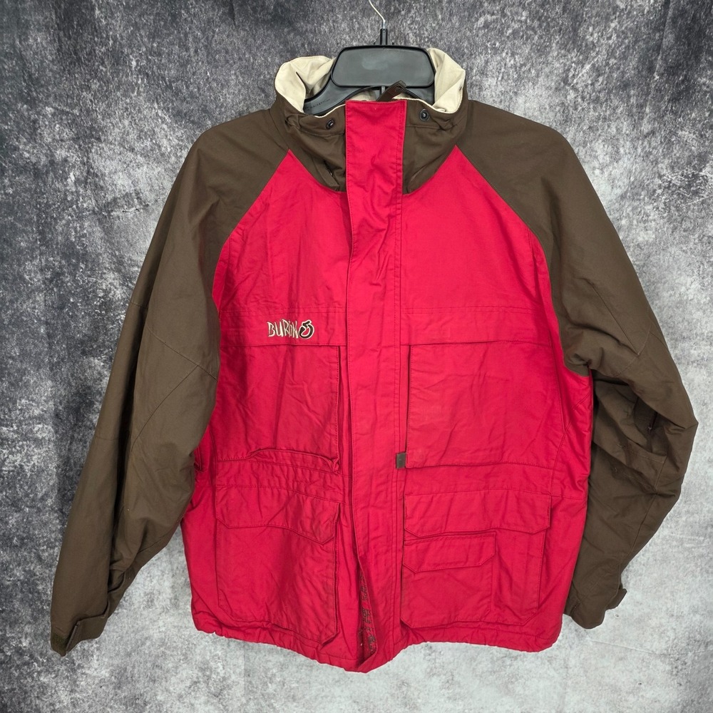 Burton Jacket Mens Extra Large Red Brown Ski‎ Snowboarding Pockets Winter Coat